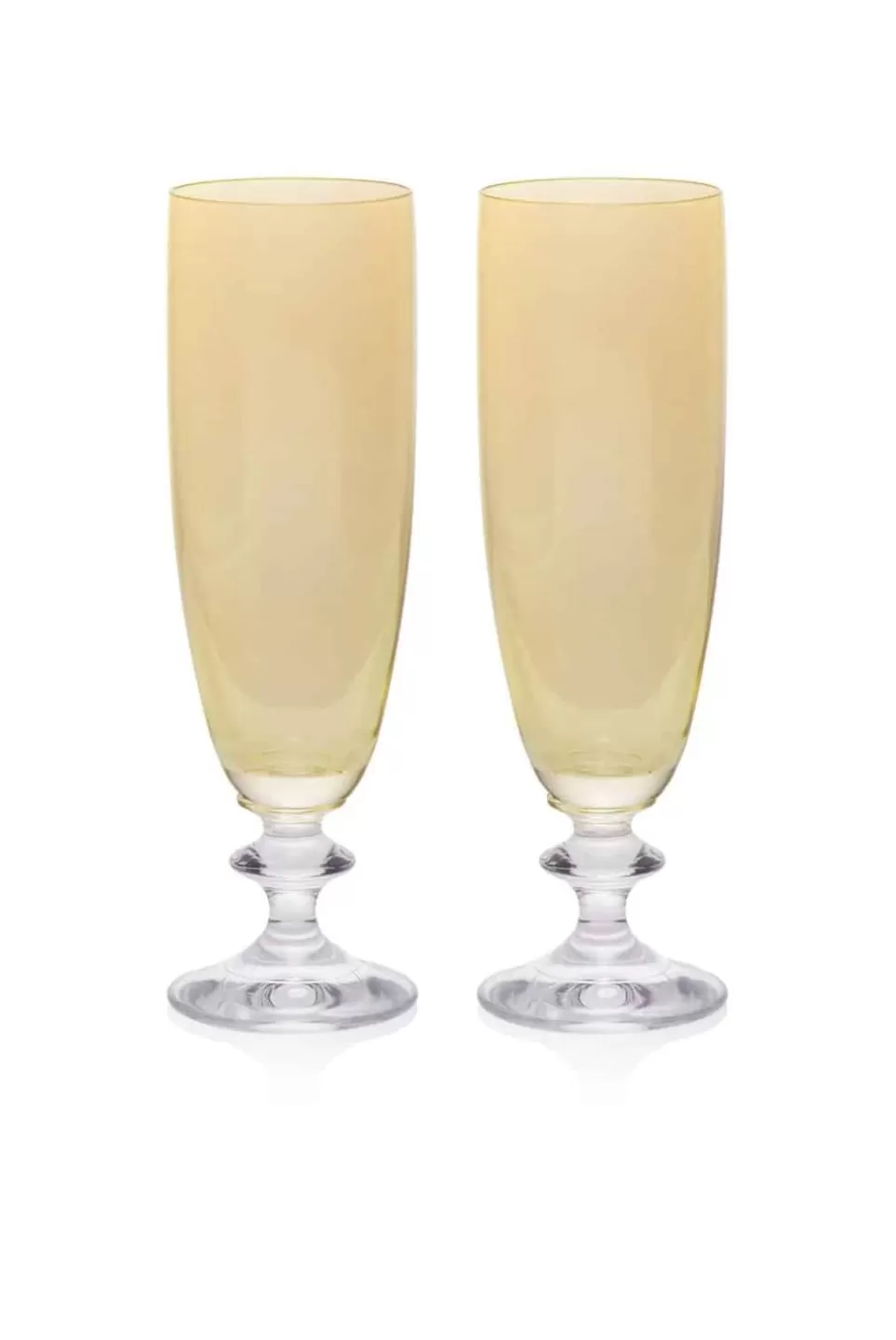 Flute | Luisa Beccaria Ambra Set Of Two Rosy Flute Glass