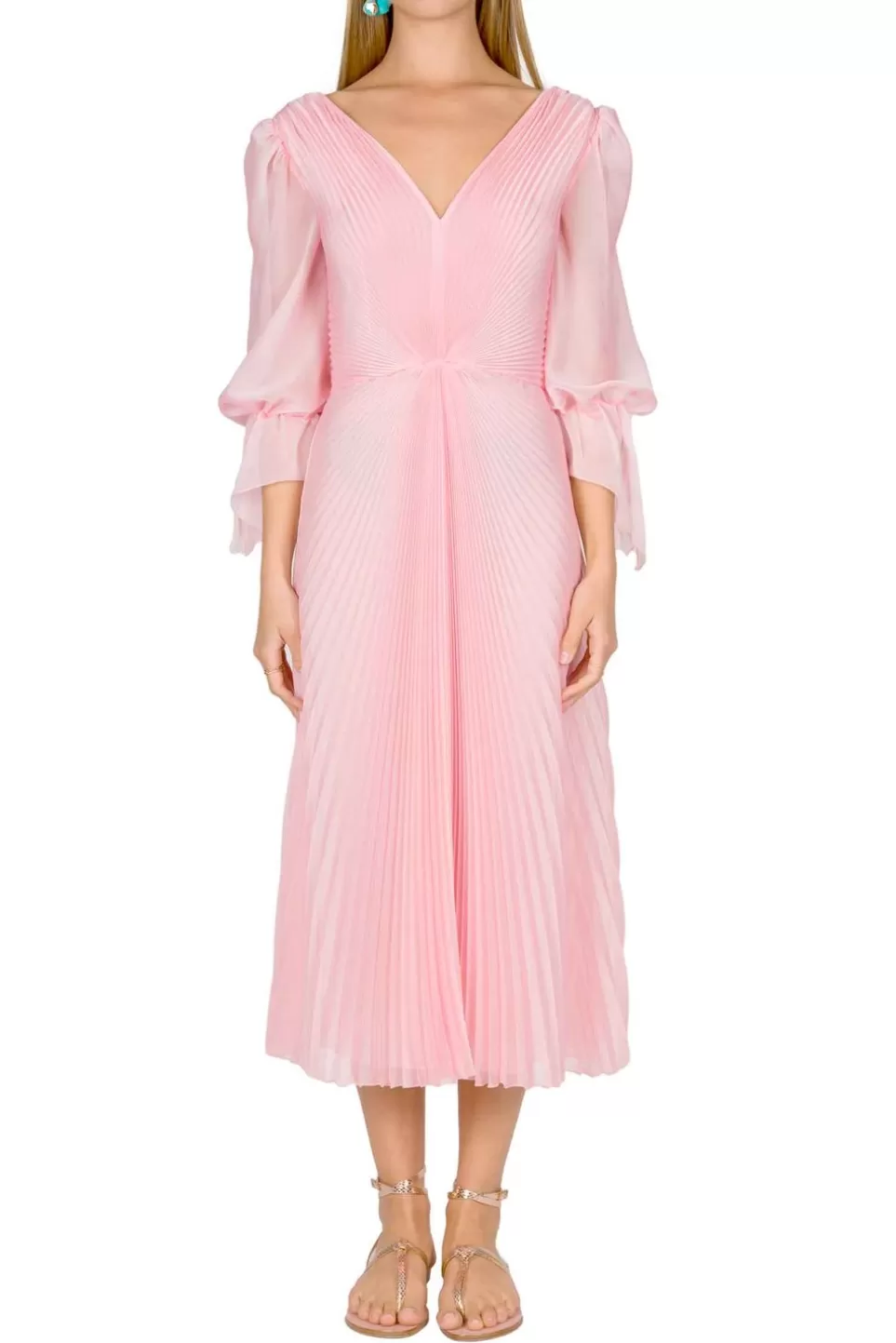 Dresses | Luisa Beccaria Angelina Pleated Chiffon Midi Dress