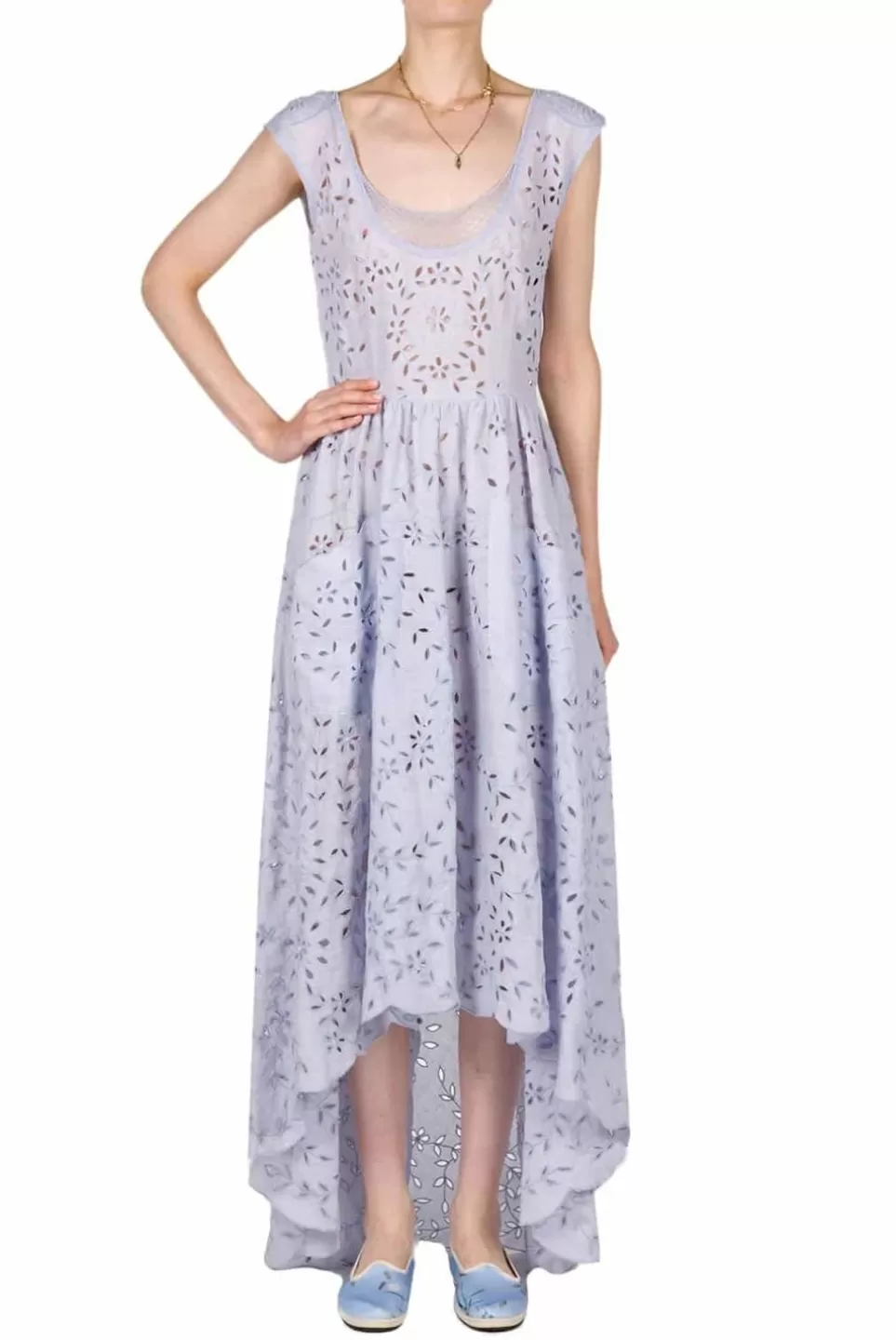 Dresses | Luisa Beccaria Asymmetric Embroidered Eyelet Cotton Midi Dress