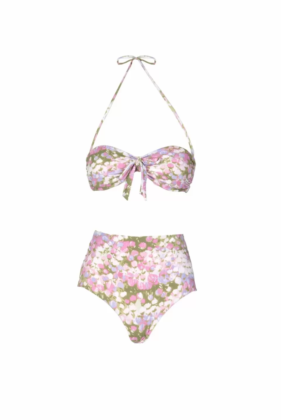 Swimwear | Luisa Beccaria Band And High Waist Slip Bikini Pink Monet