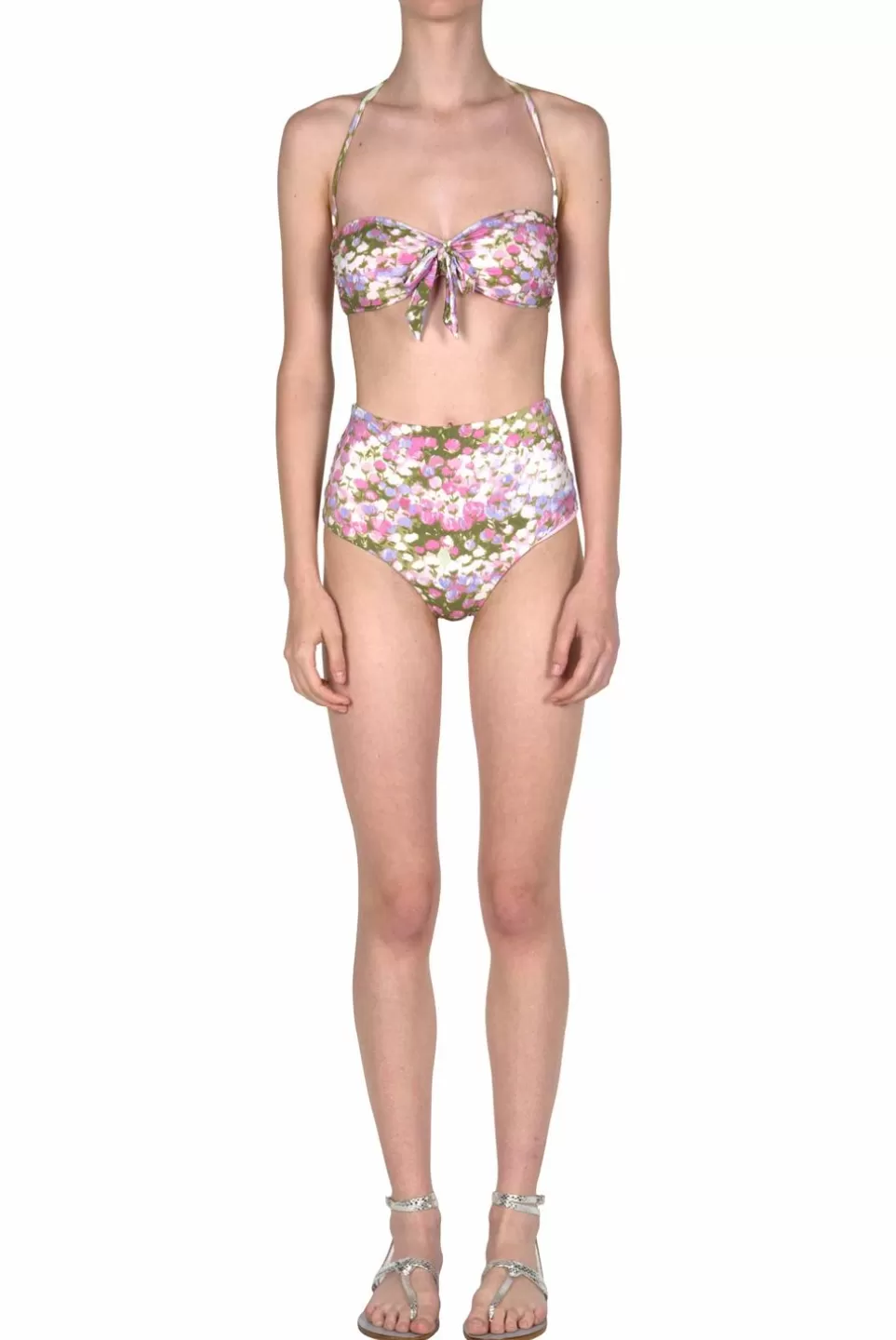 Swimwear | Luisa Beccaria Band And High Waist Slip Bikini Pink Monet