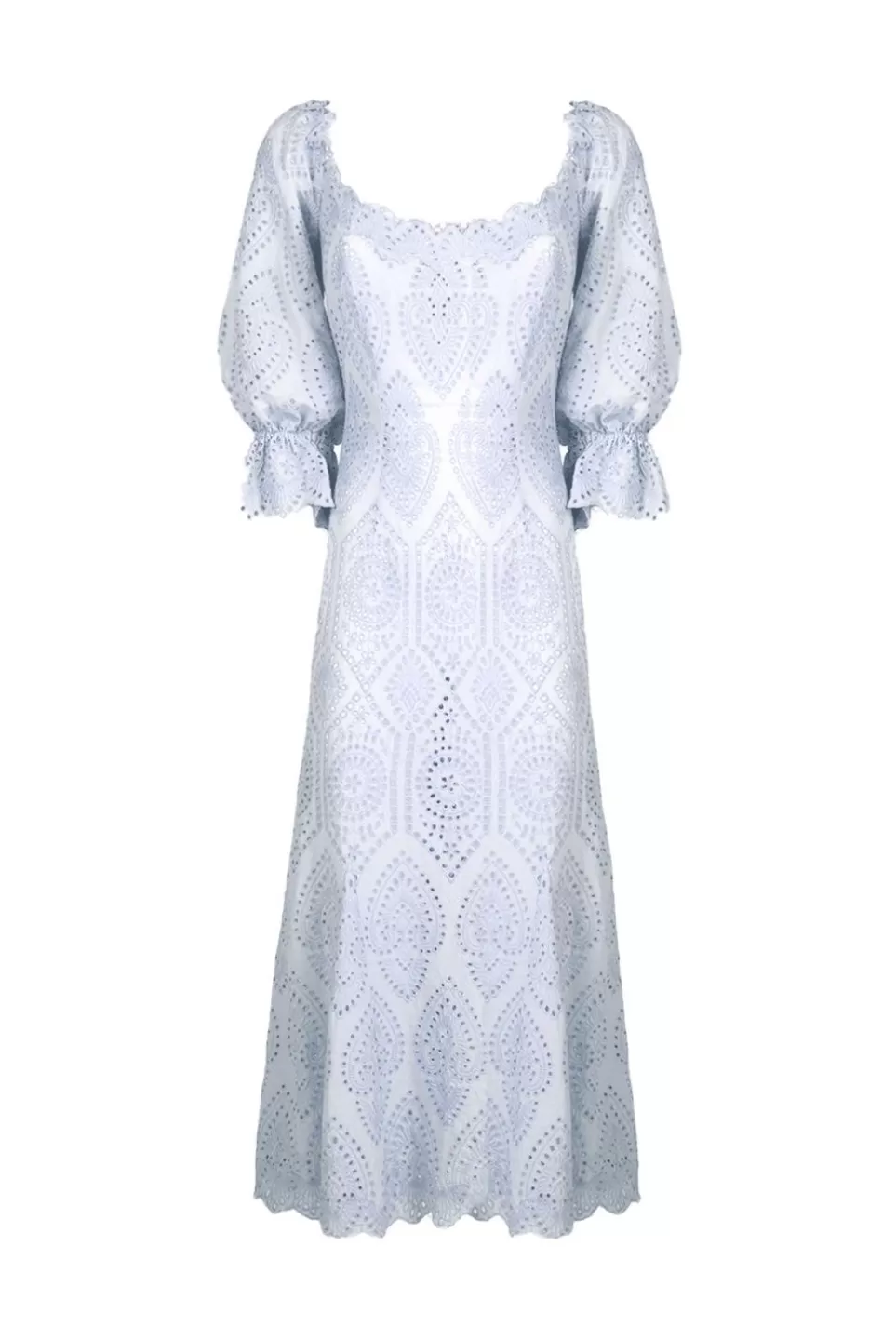 Dresses | Luisa Beccaria Bell Sleeves Broderie-Cotton Liliac Eyelet Dress