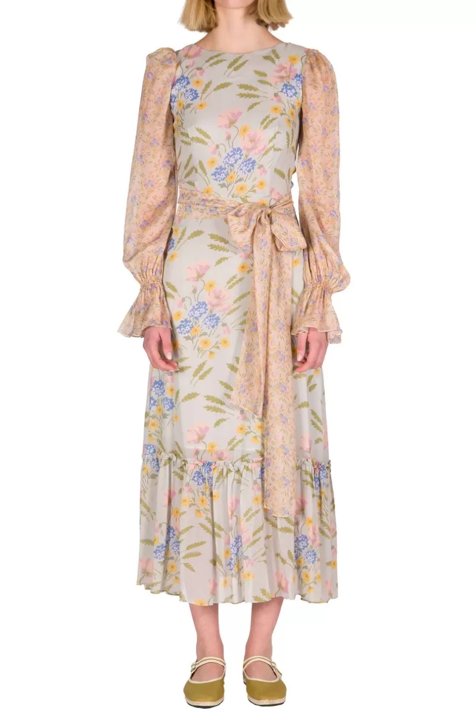 Dresses | Luisa Beccaria Blooming Mirage Printed Georgette Dress