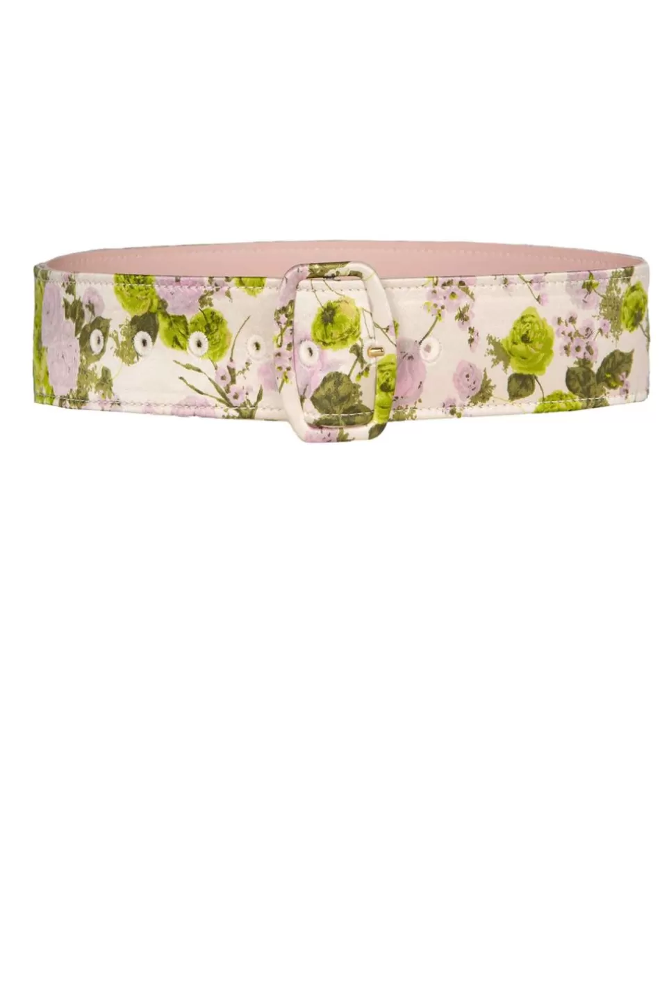 Belt | Luisa Beccaria Blooming Roses Printed Satin Belt