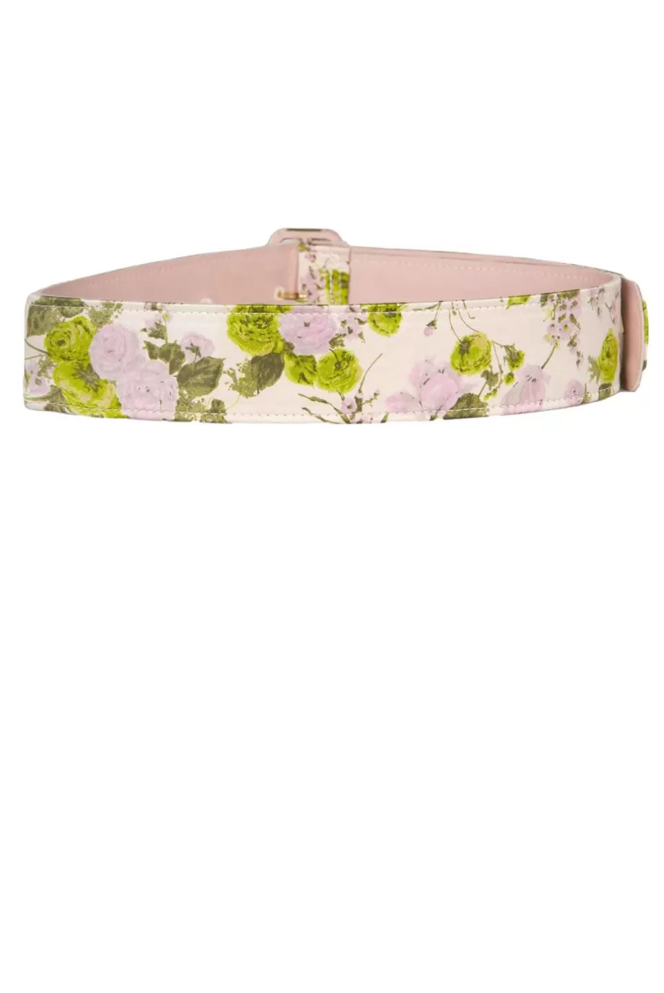 Belt | Luisa Beccaria Blooming Roses Printed Satin Belt