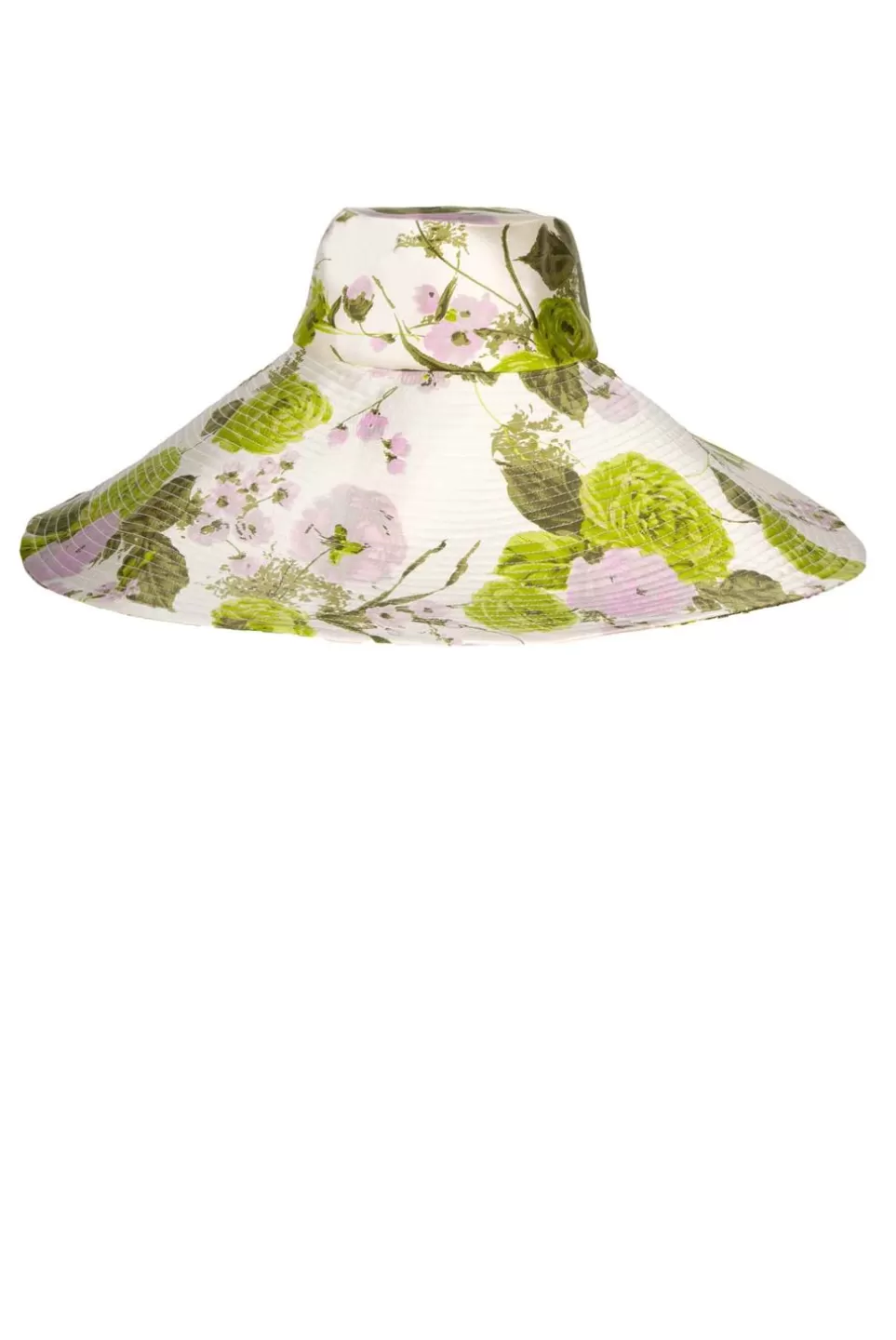 Hat | Luisa Beccaria Blooming Roses Wide Brim Hat