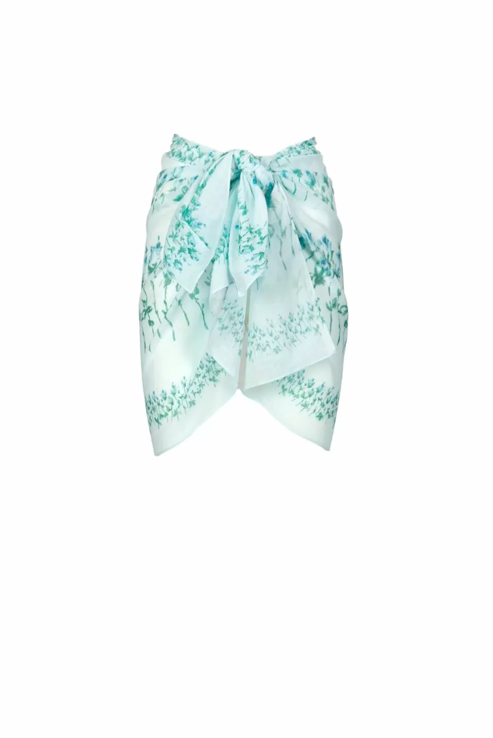 Swimwear | Luisa Beccaria Blue Flowery Striped Short Pareo