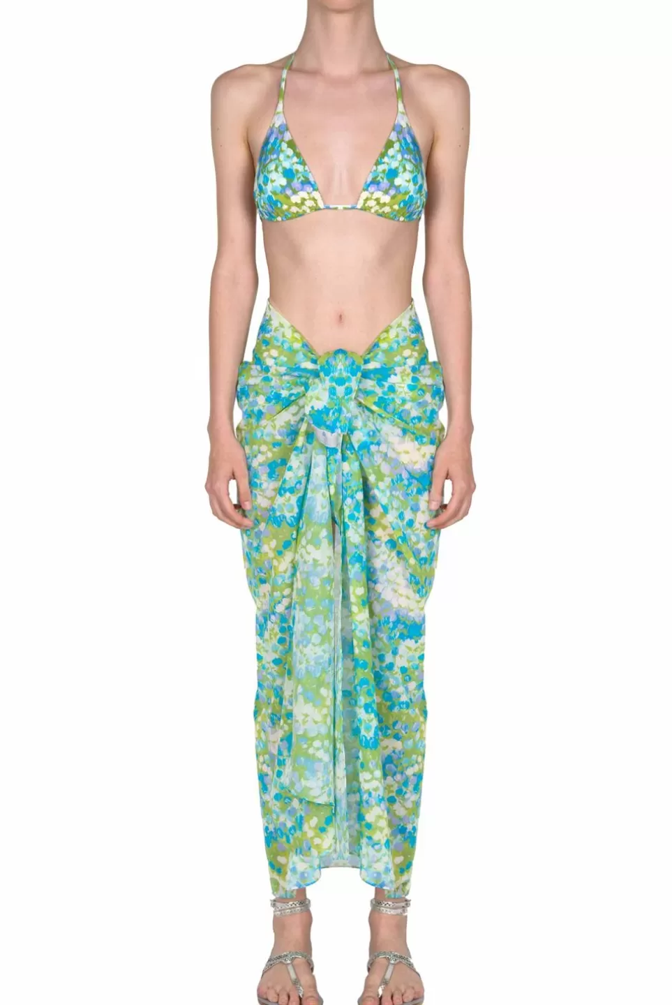 Swimwear | Luisa Beccaria Blue Monet Long Pareo