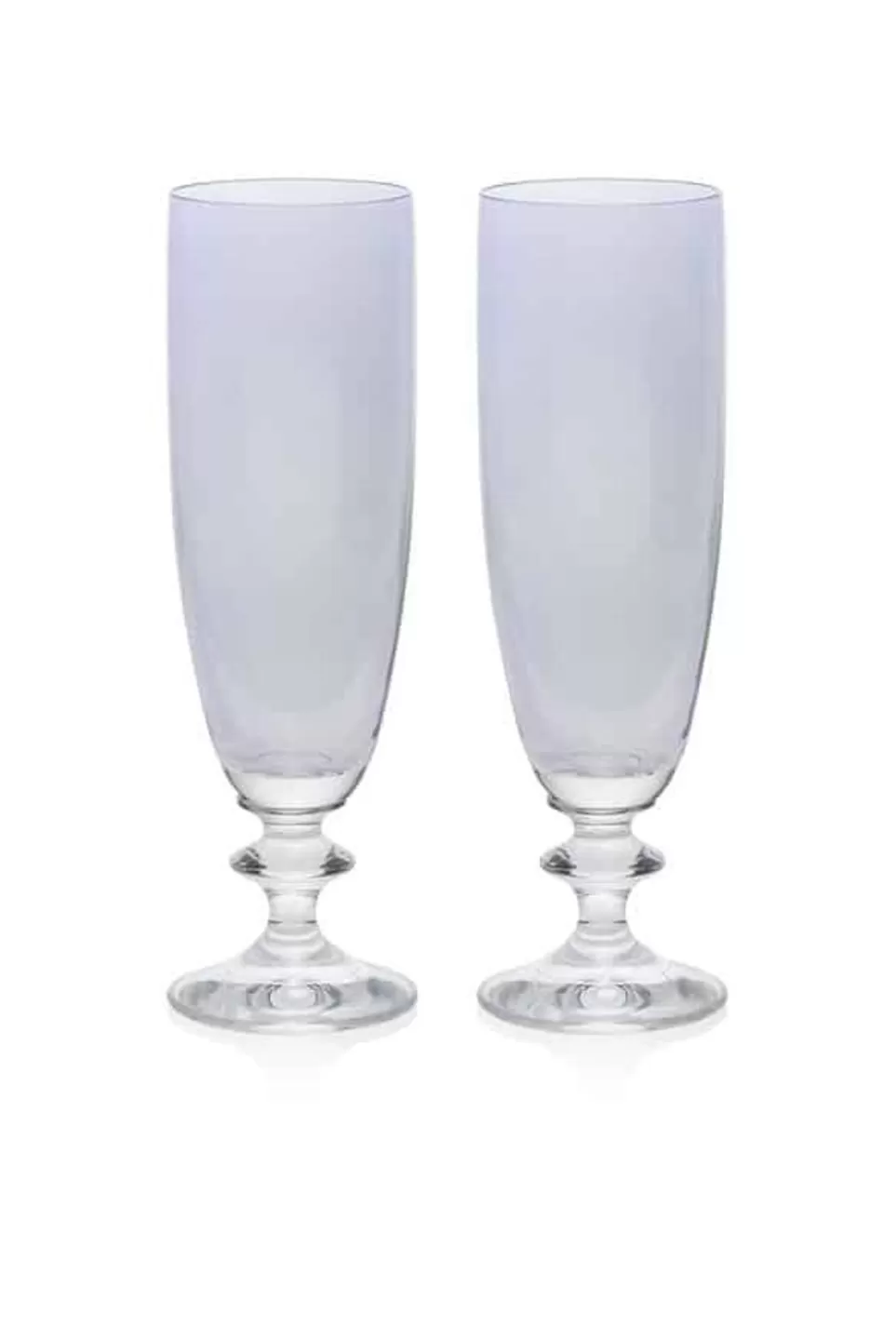 Flute | Luisa Beccaria Blue Set Of Two Rosy Flute Glass