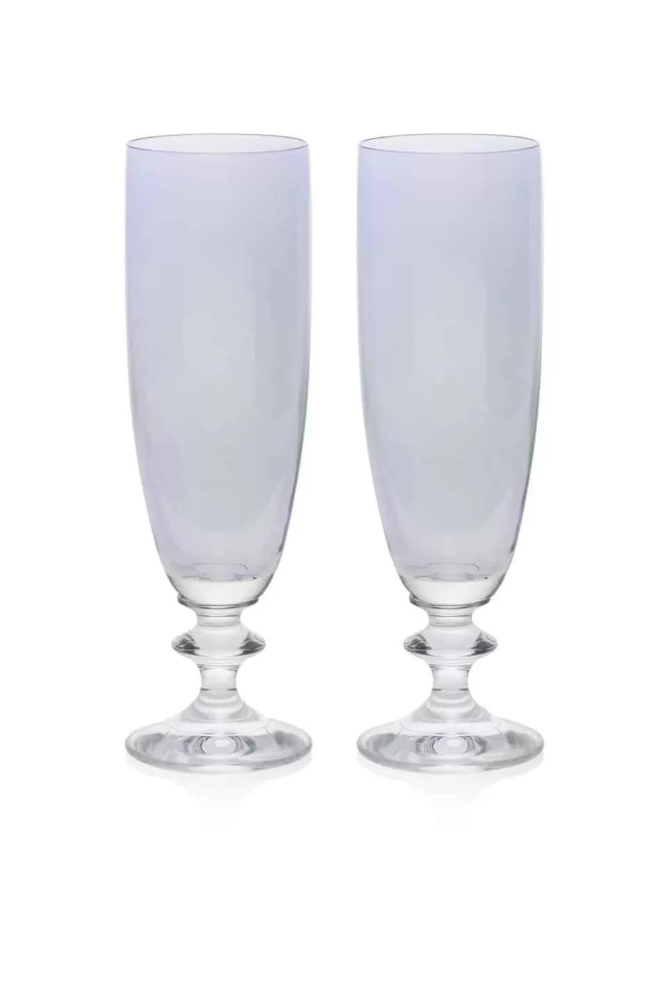 Flute | Luisa Beccaria Blue Set Of Two Rosy Flute Glass