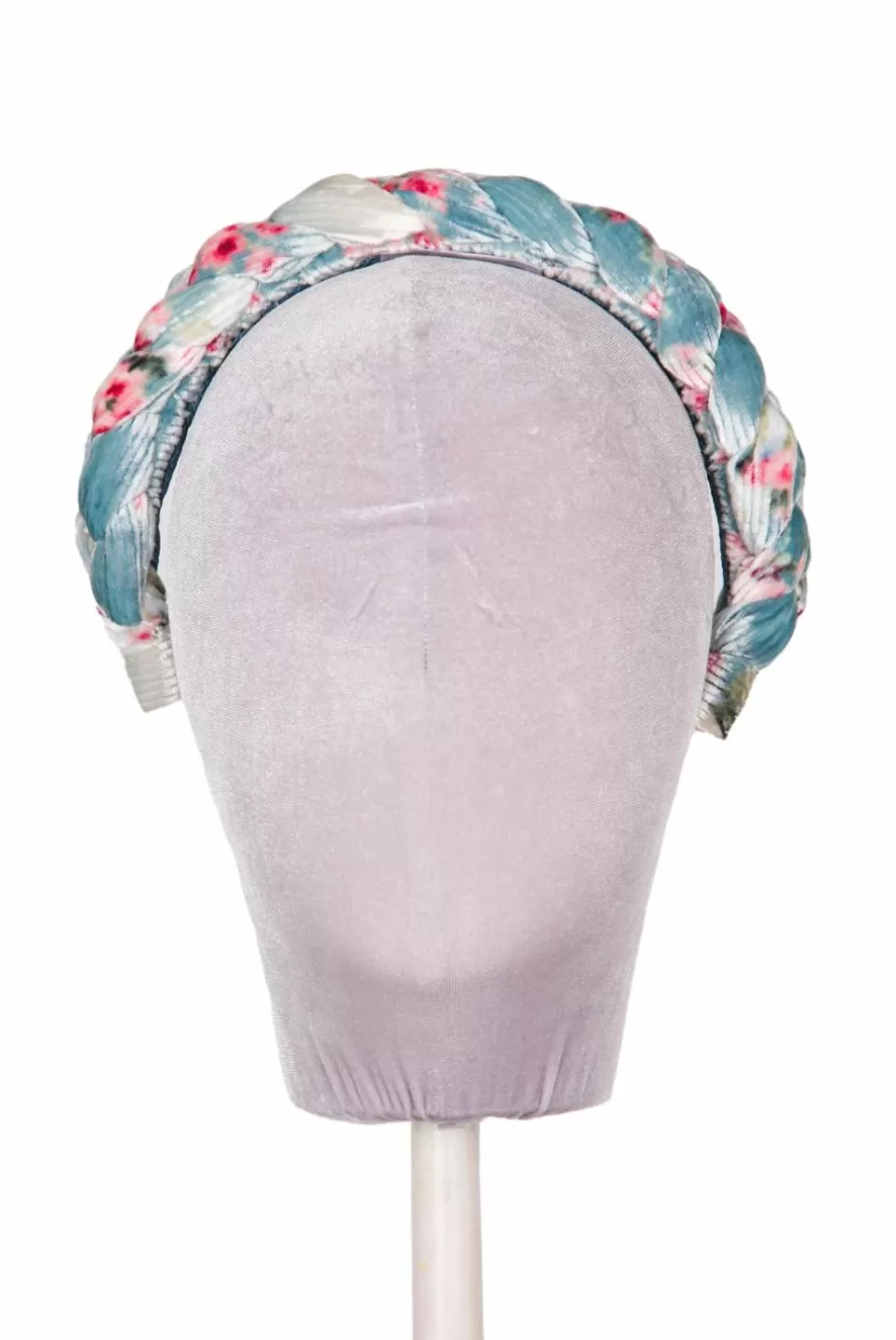 Headband | Luisa Beccaria Blue Velvet Roses Buds Braided Power Hairband