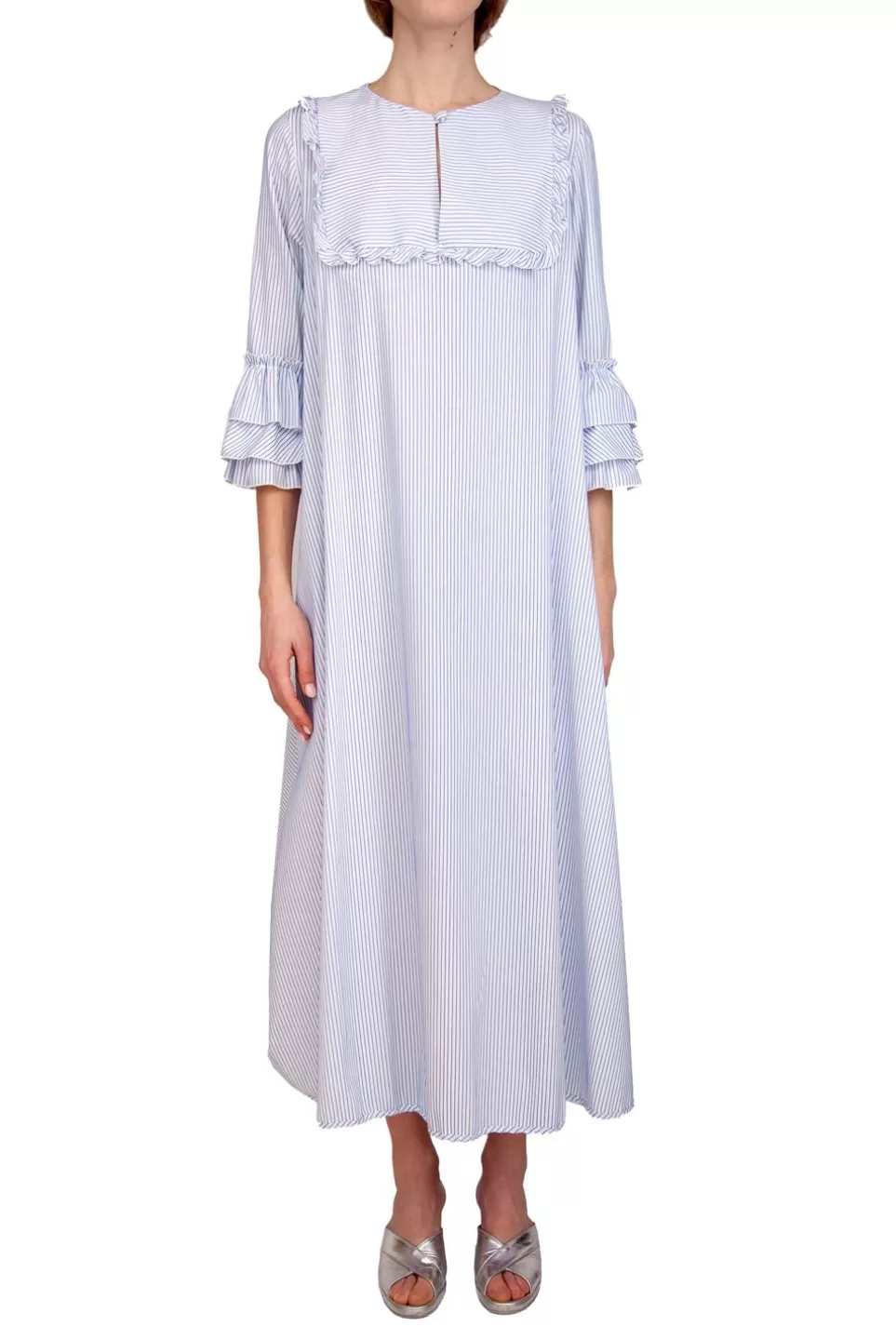 Dresses | Luisa Beccaria Blue/White Striped Caftan Dress