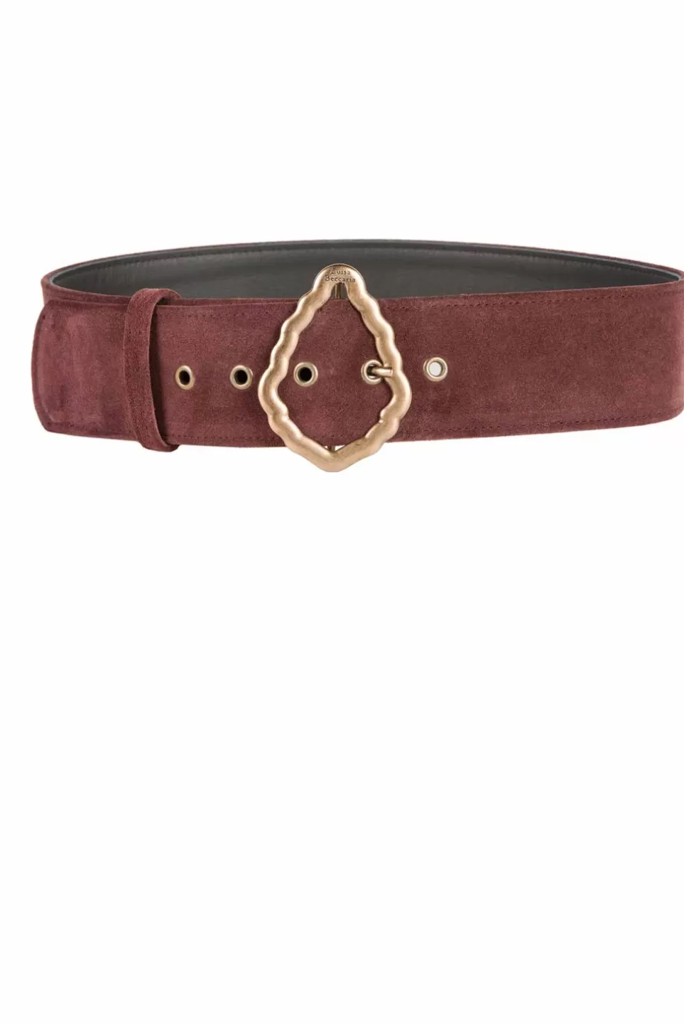 Belt | Luisa Beccaria Bordeaux Suede Belt