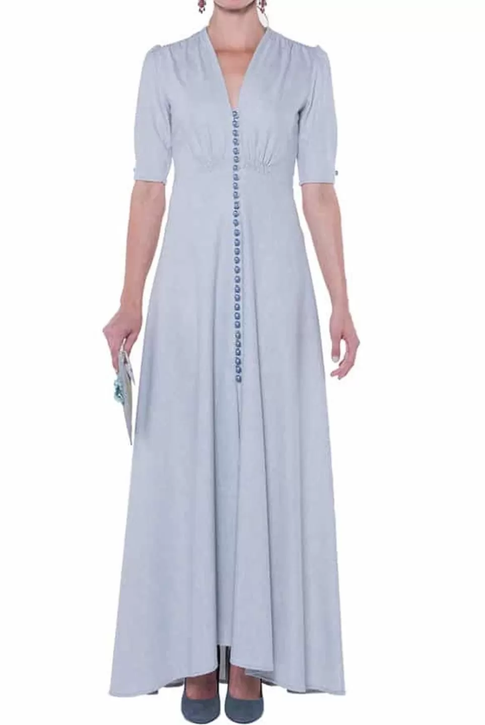 Dresses | Luisa Beccaria Bottoncino Well Blue Dress