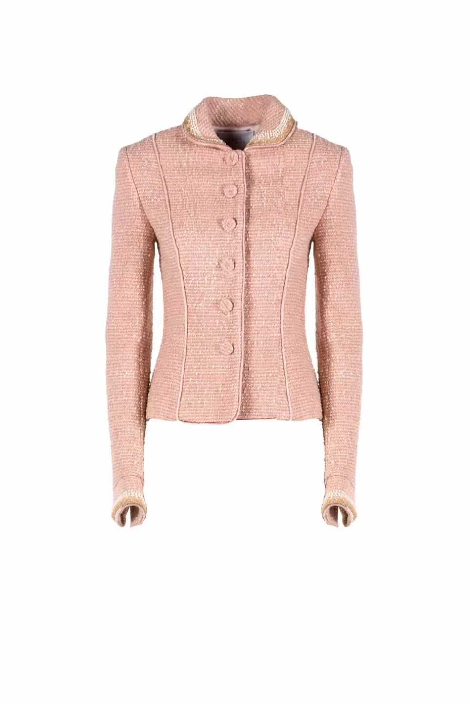 Jackets & Coats | Luisa Beccaria Boucle Lurex Jacket Pearl Embroidered