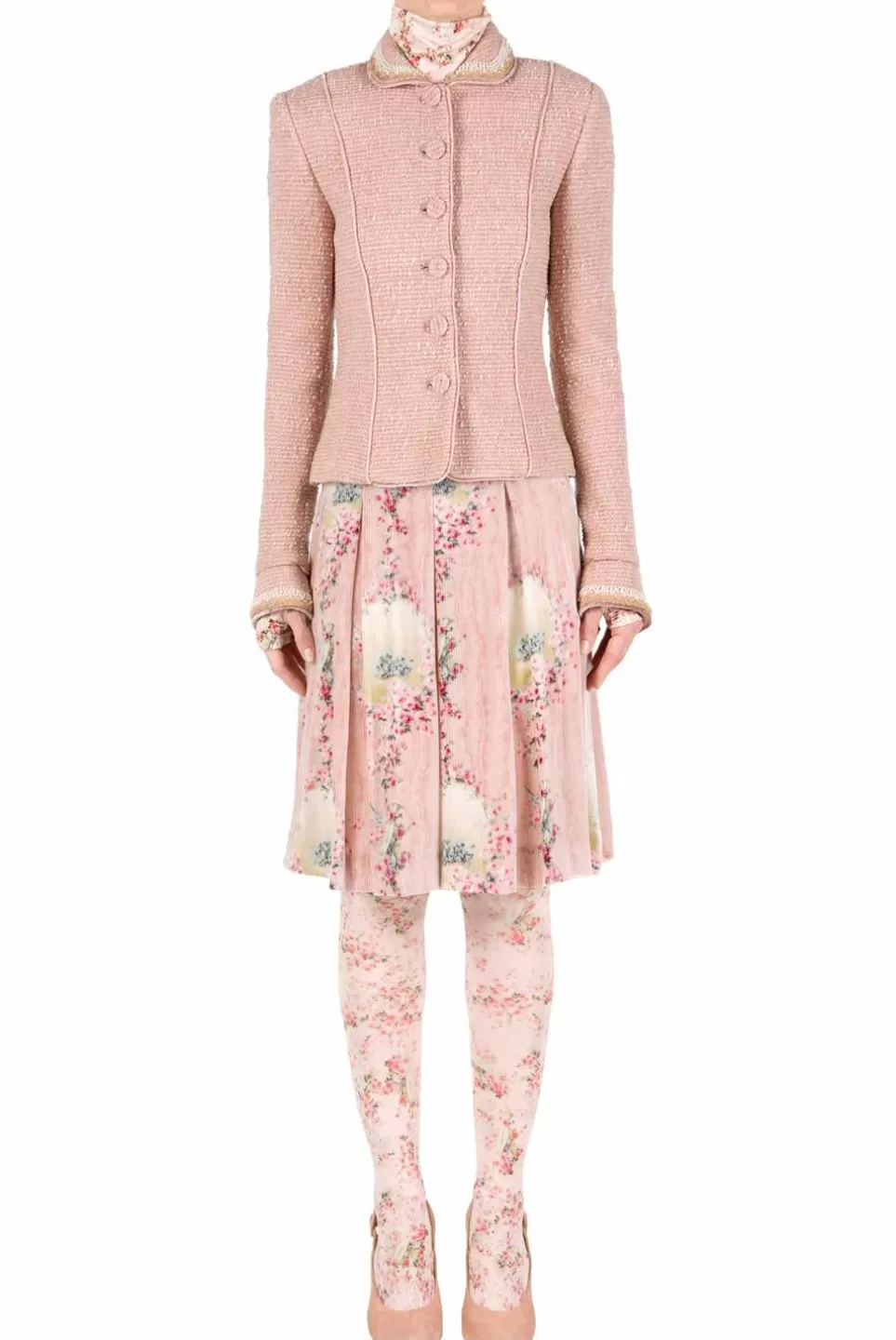 Jackets & Coats | Luisa Beccaria Boucle Lurex Jacket Pearl Embroidered