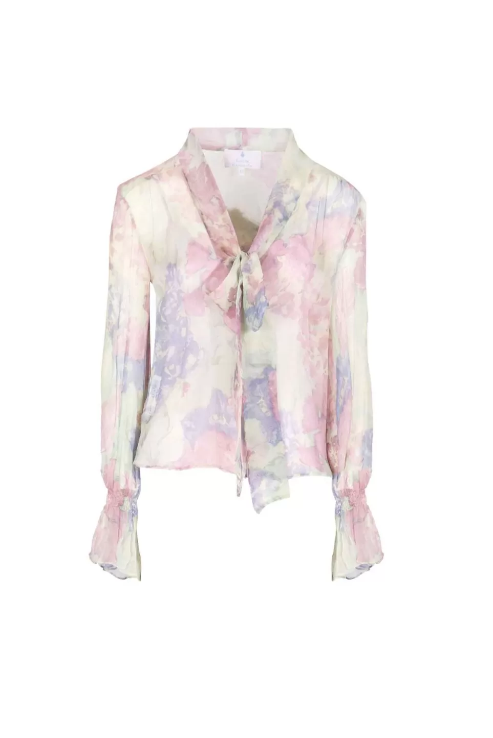 Tops & Blouses | Luisa Beccaria Bow-Detail Printed Chiffon Shirt In Abstract Flowers