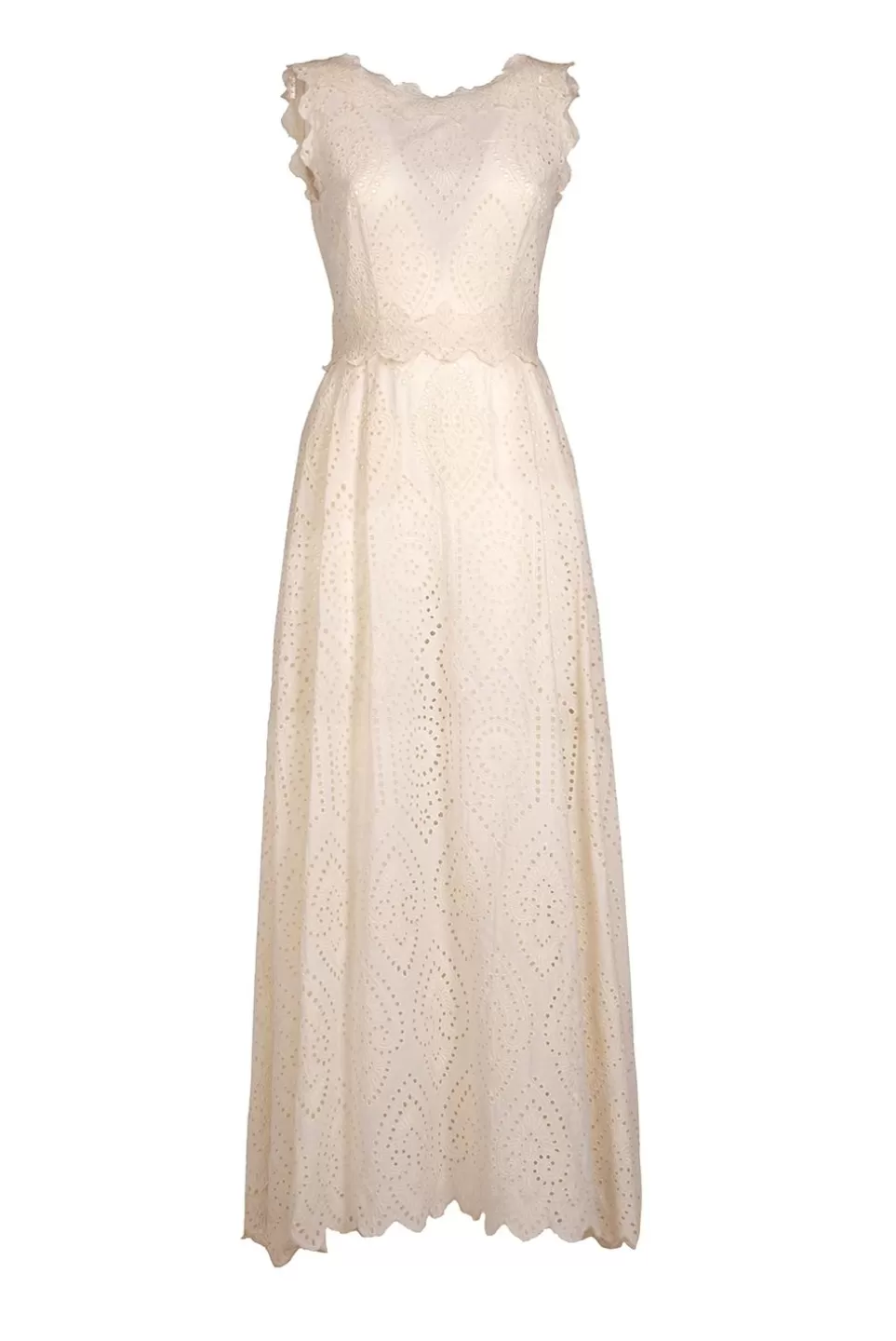 Dresses | Luisa Beccaria Broderie-Cotton Light Yellow Eyelet Dress