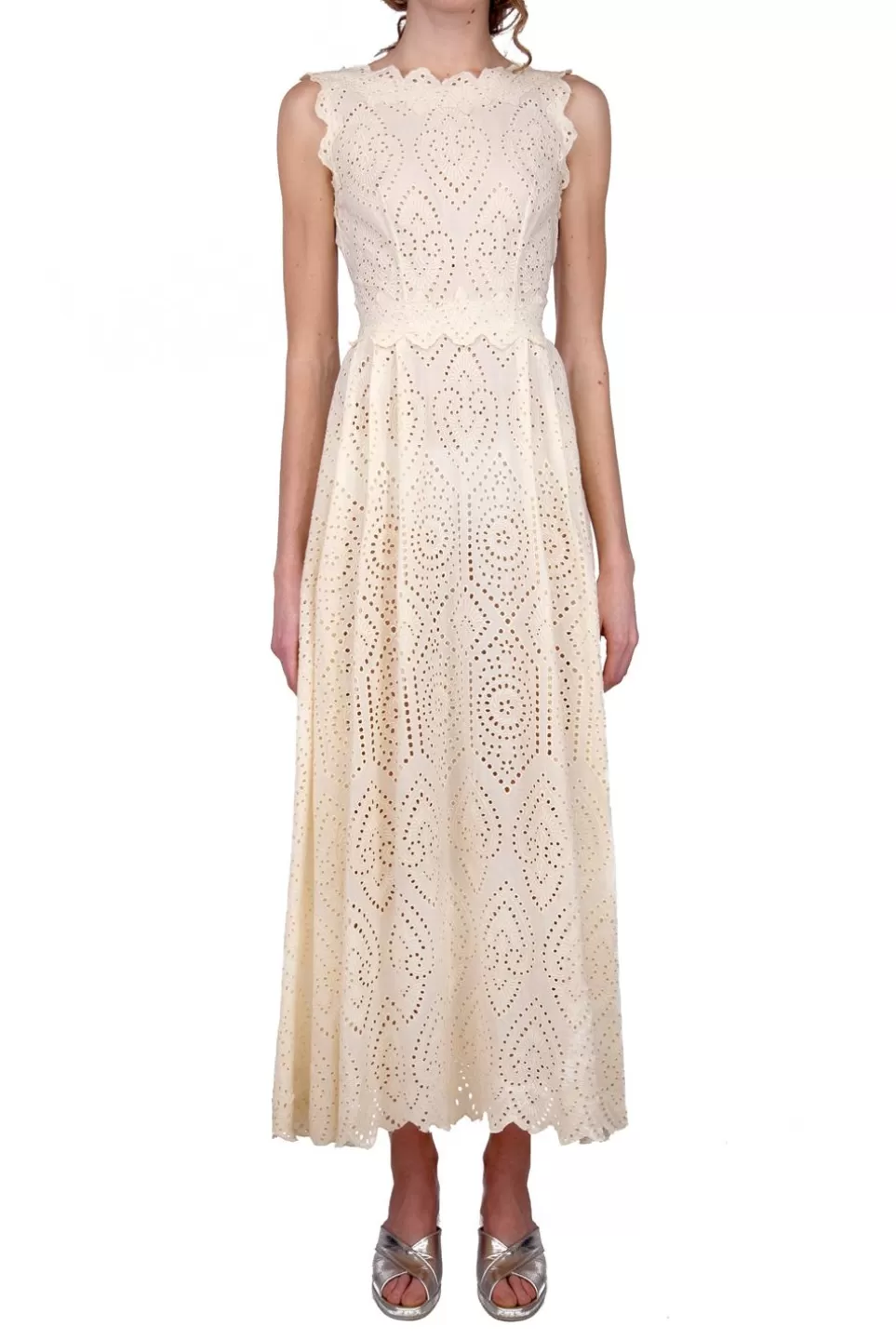 Dresses | Luisa Beccaria Broderie-Cotton Light Yellow Eyelet Dress