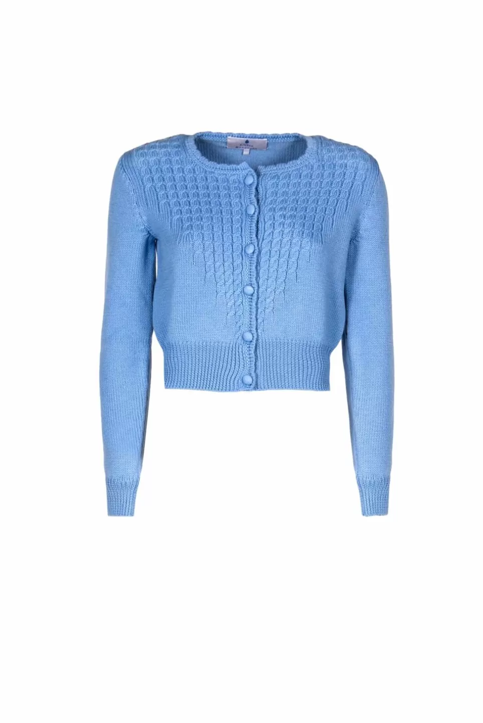 Knitwear | Luisa Beccaria Cable Knit Cardigan With Buttons Light Blue