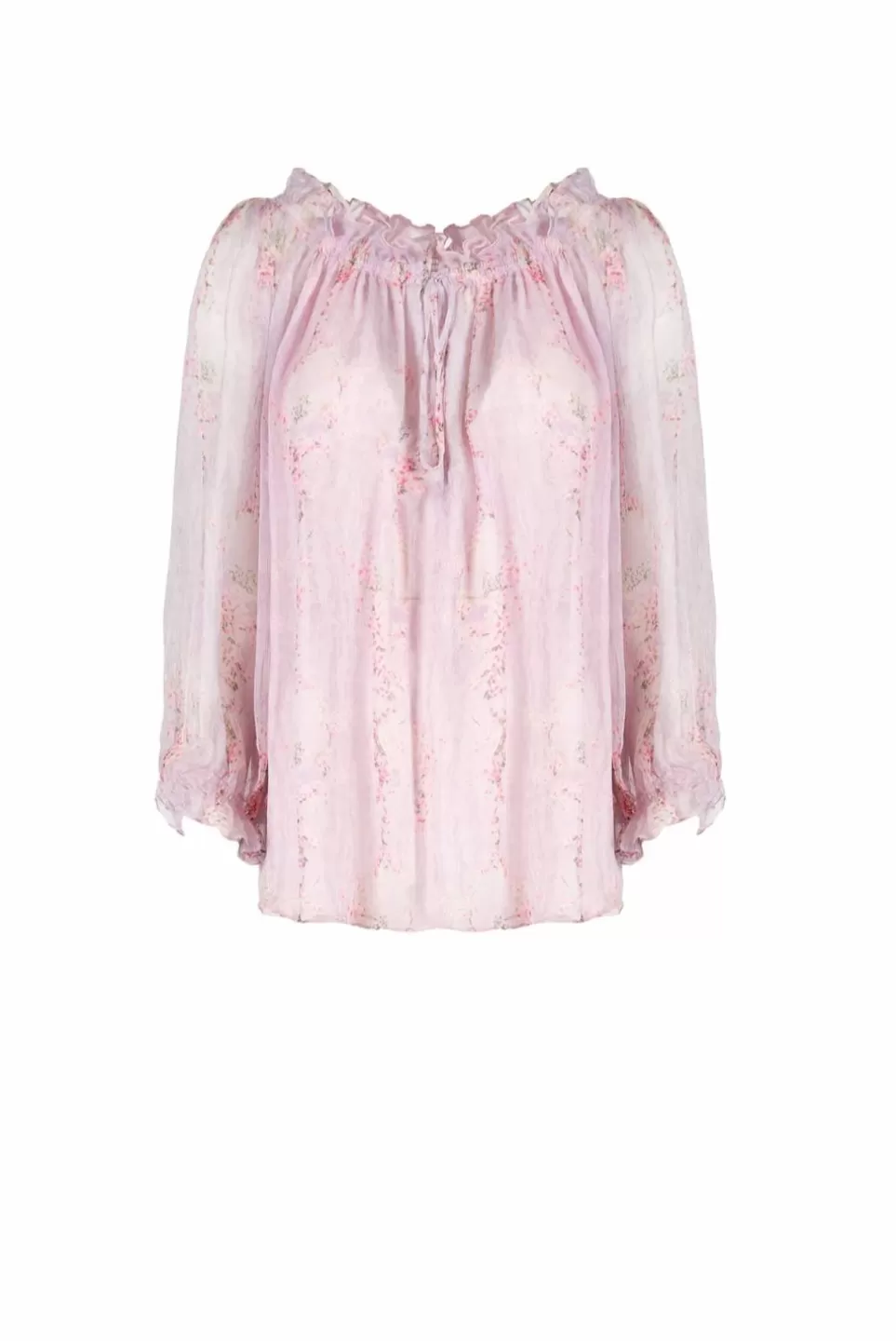 Tops & Blouses | Luisa Beccaria Chiffon Crepon Printed Circle Of Roses Blouse