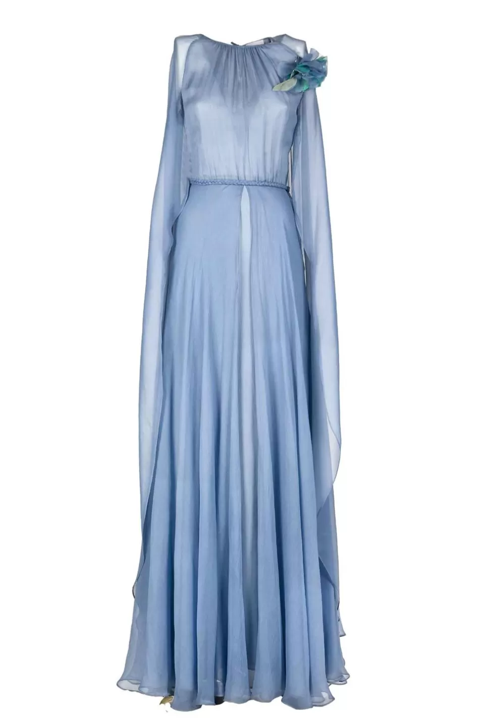 Dresses | Luisa Beccaria Chiffon Creponne Maxi Dress With Cape