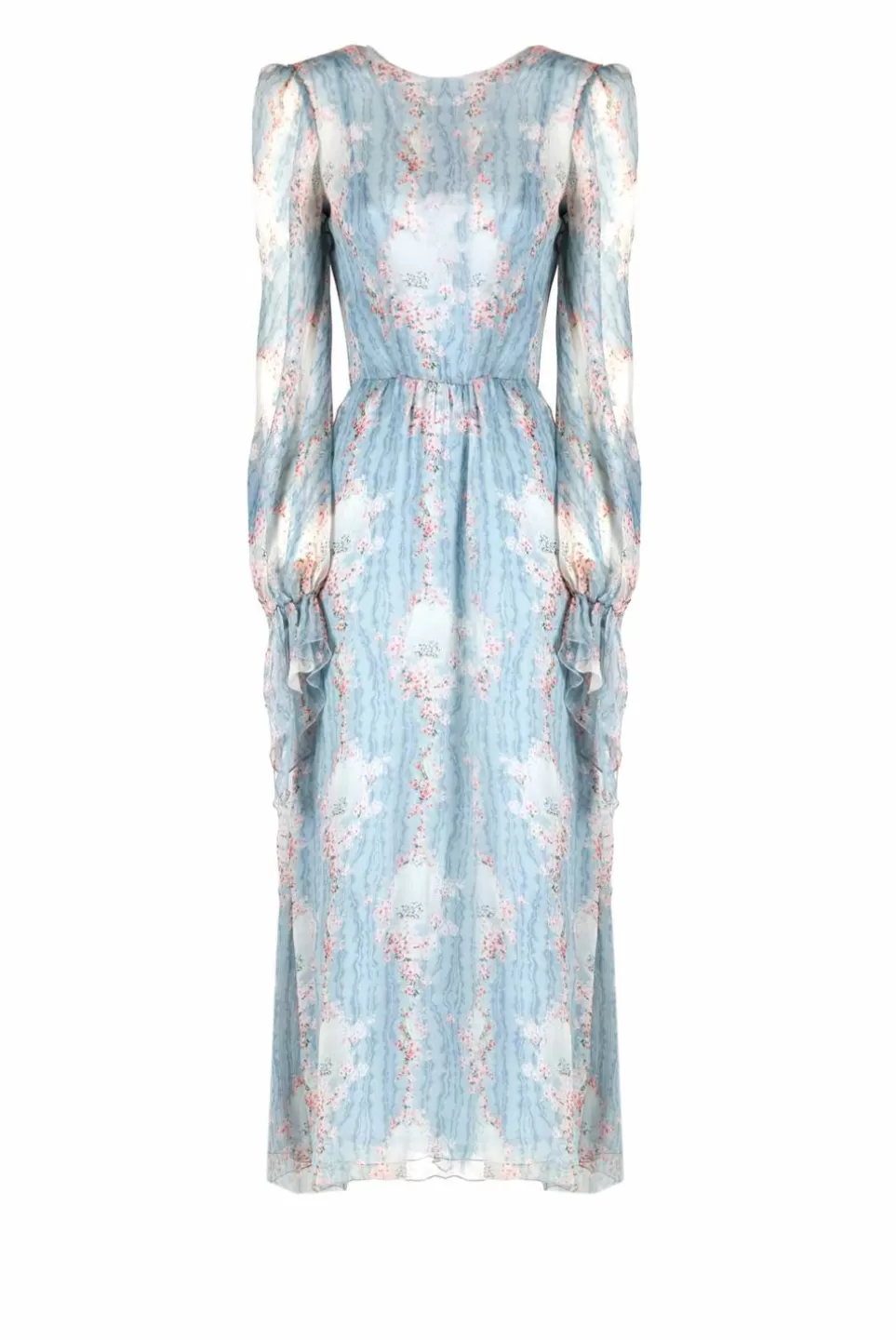 Dresses | Luisa Beccaria Circle Of Roses Chiffon Dress With Sash