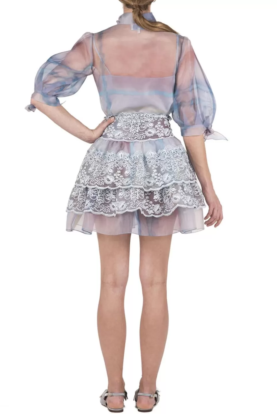 Skirts | Luisa Beccaria Color Melt Organza Tiered Mini Skirt