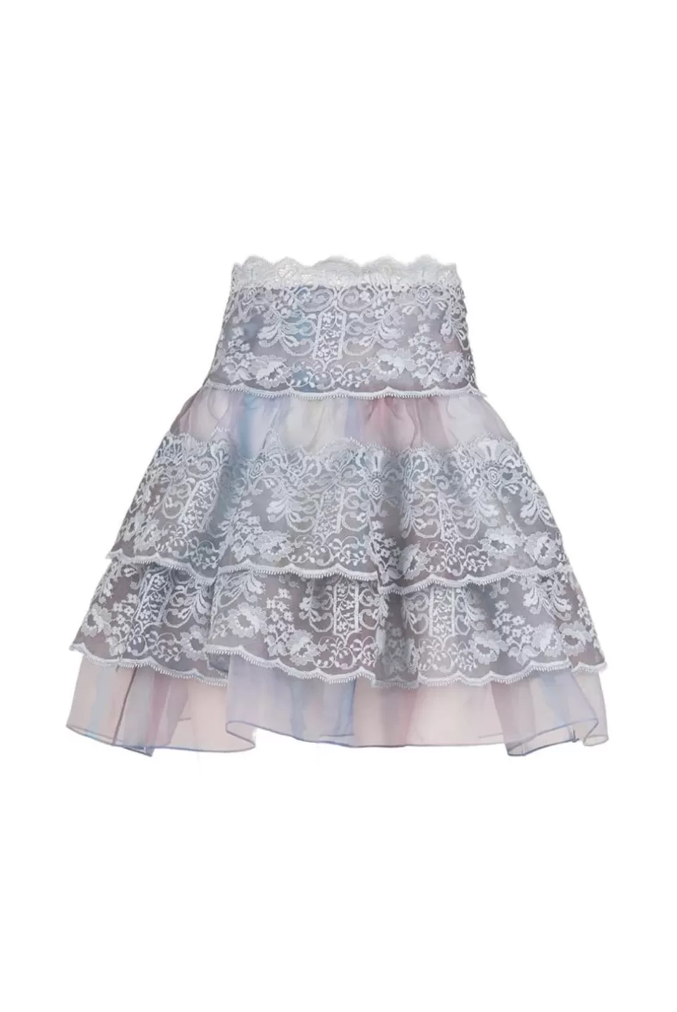 Skirts | Luisa Beccaria Color Melt Organza Tiered Mini Skirt