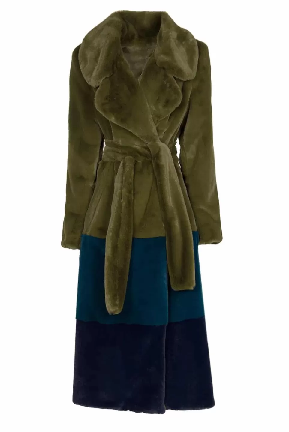 Jackets & Coats | Luisa Beccaria Colorblocked Faux Fur Coat