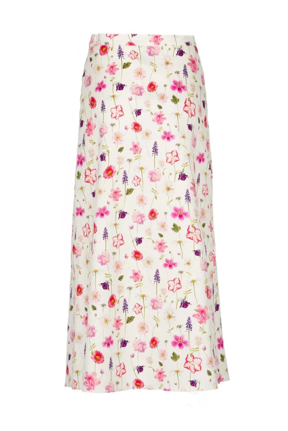 Skirts | Luisa Beccaria Cotton Floral Printed Piquet Bottoncini Skirt