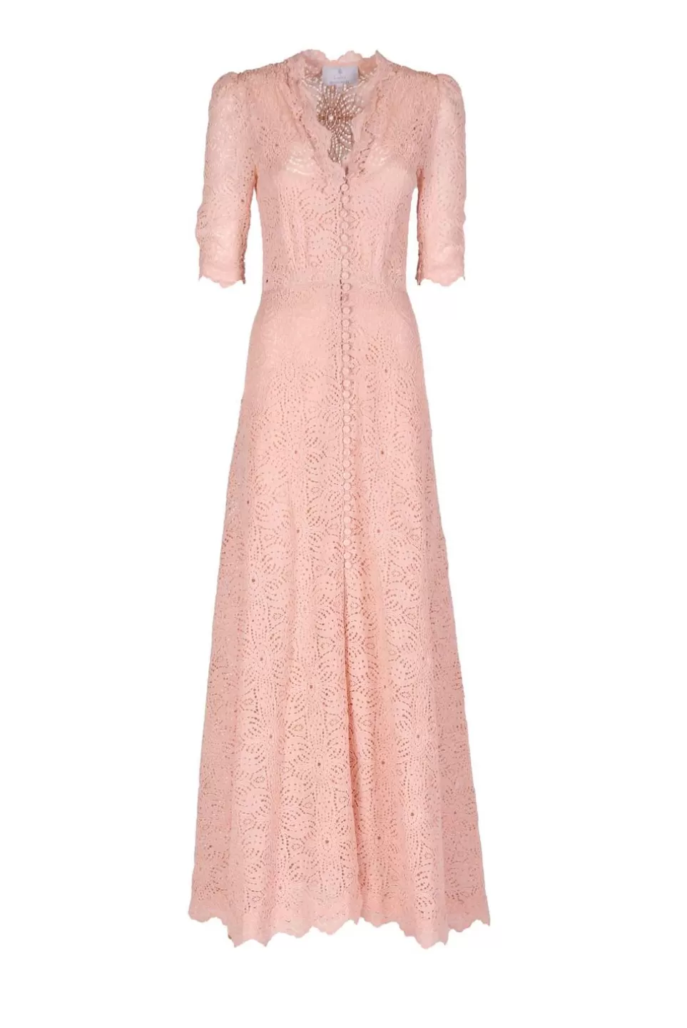 Dresses | Luisa Beccaria Dusty Pink Lace Maxi Dress