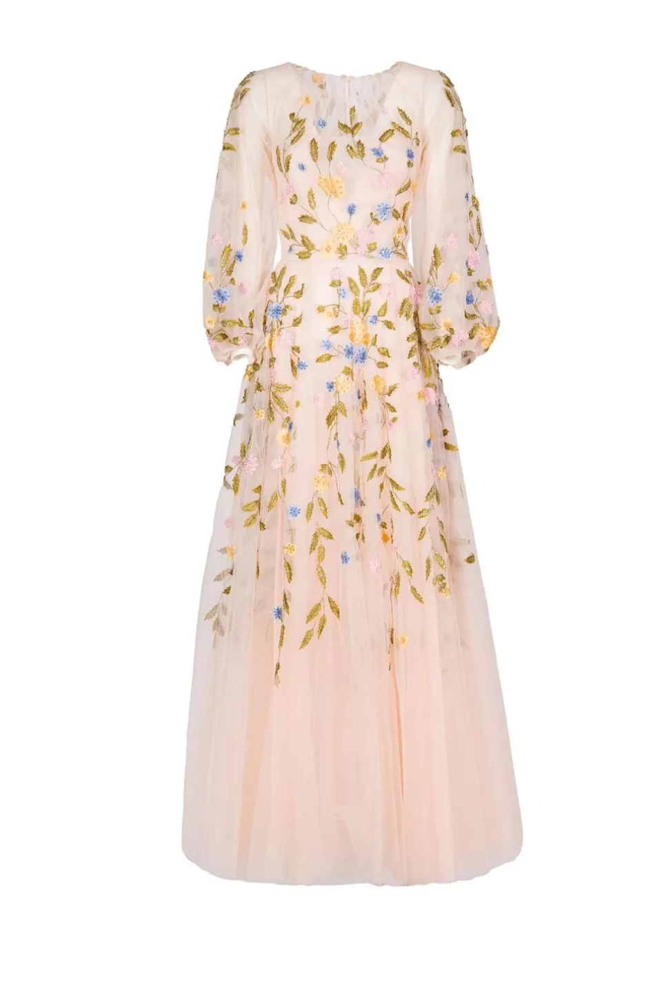 Dresses | Luisa Beccaria Embroidered Tulle Long Sleeve Gown