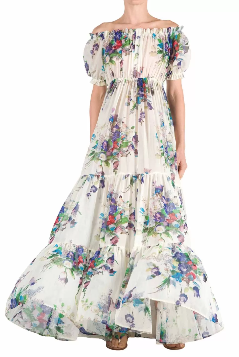 Dresses | Luisa Beccaria Floral Bouquet Printed Dress