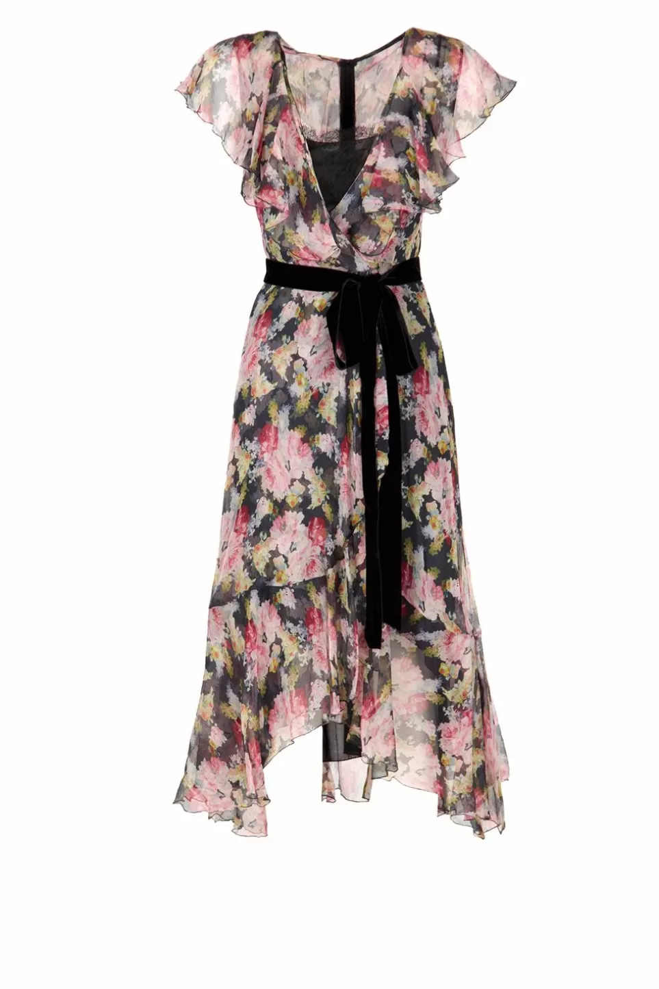 Dresses | Luisa Beccaria Floral Chiffon Wrap Dress