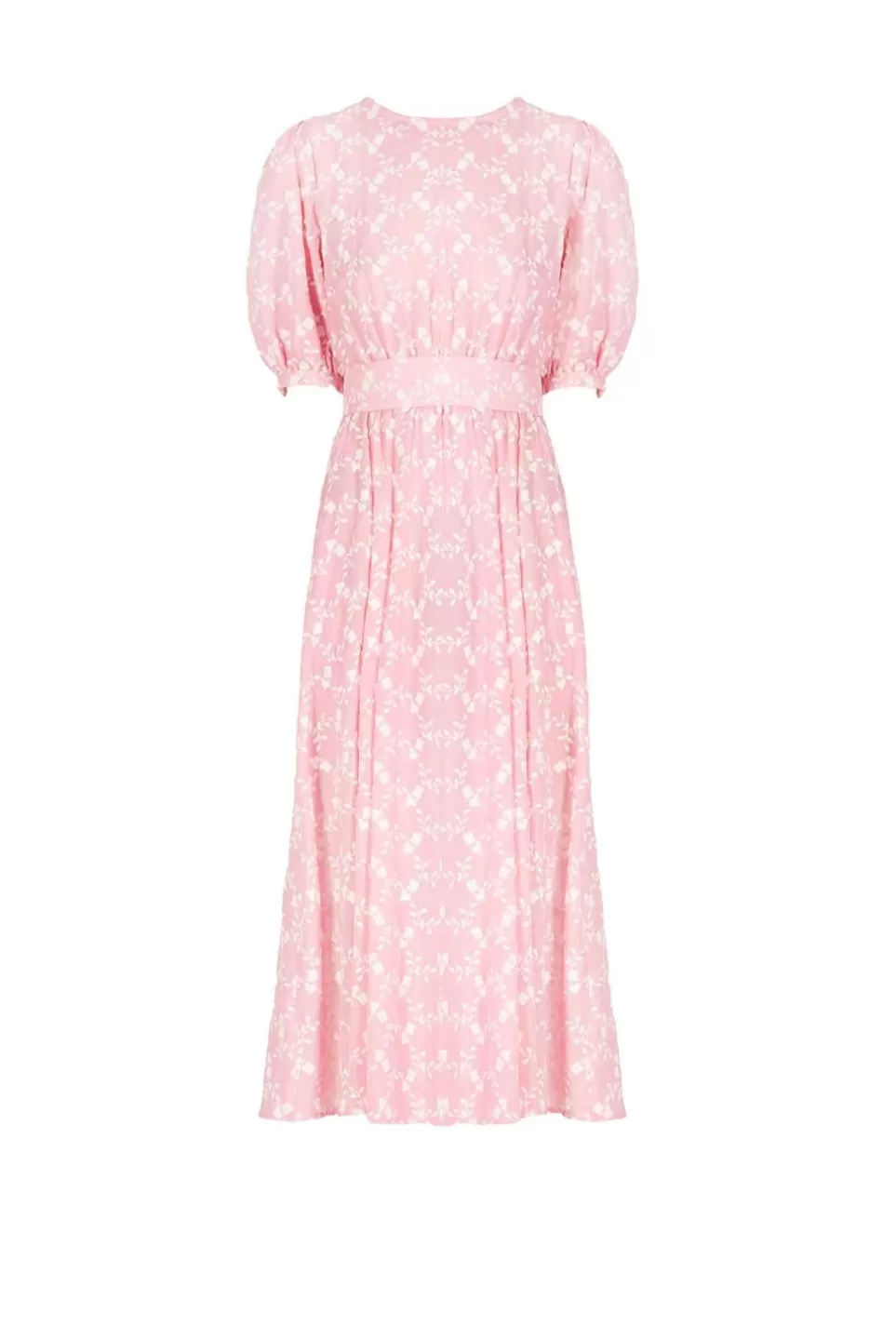 Dresses | Luisa Beccaria Floral Embroidered Cotton Dress With Detachable Belt