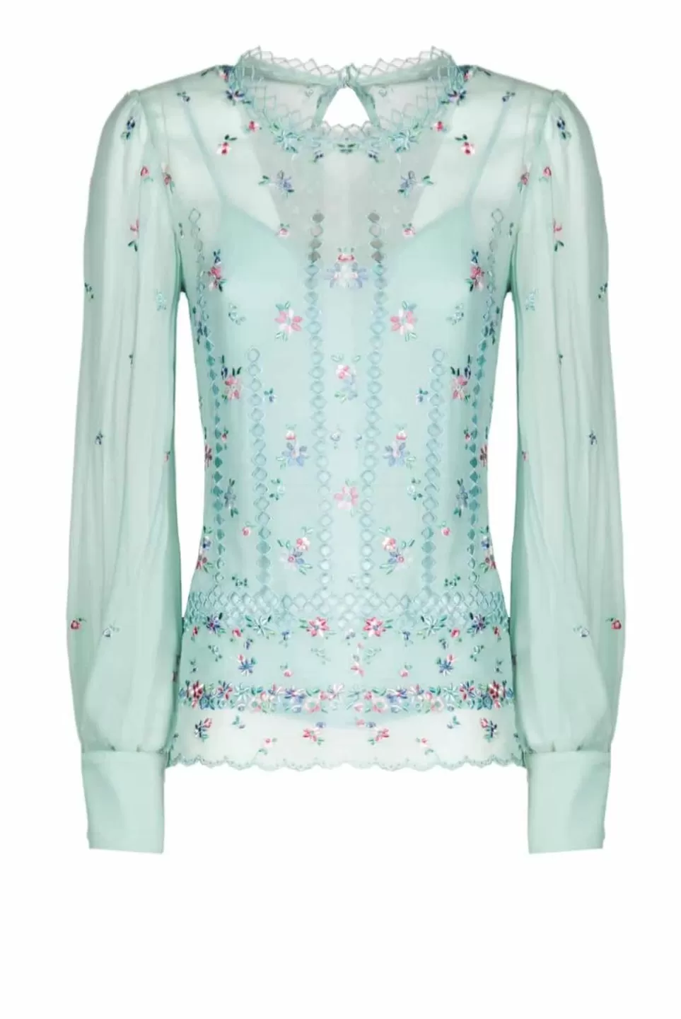 Tops & Blouses | Luisa Beccaria Floral Embroidered Silk Blouse