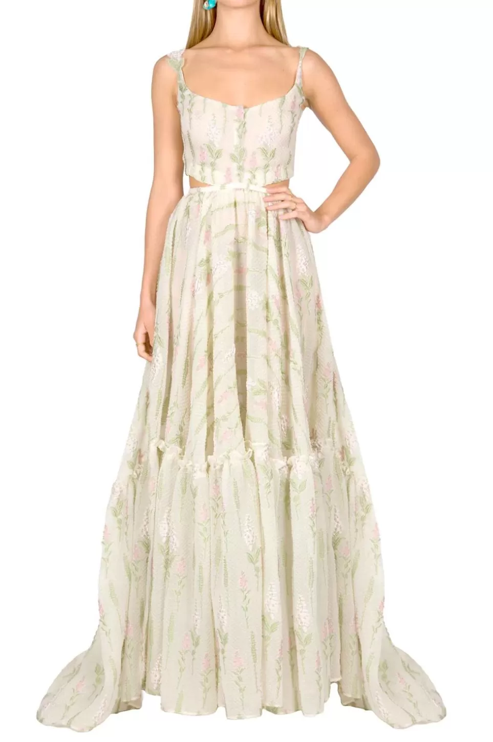 Dresses | Luisa Beccaria Floral Fil Coupe Gown