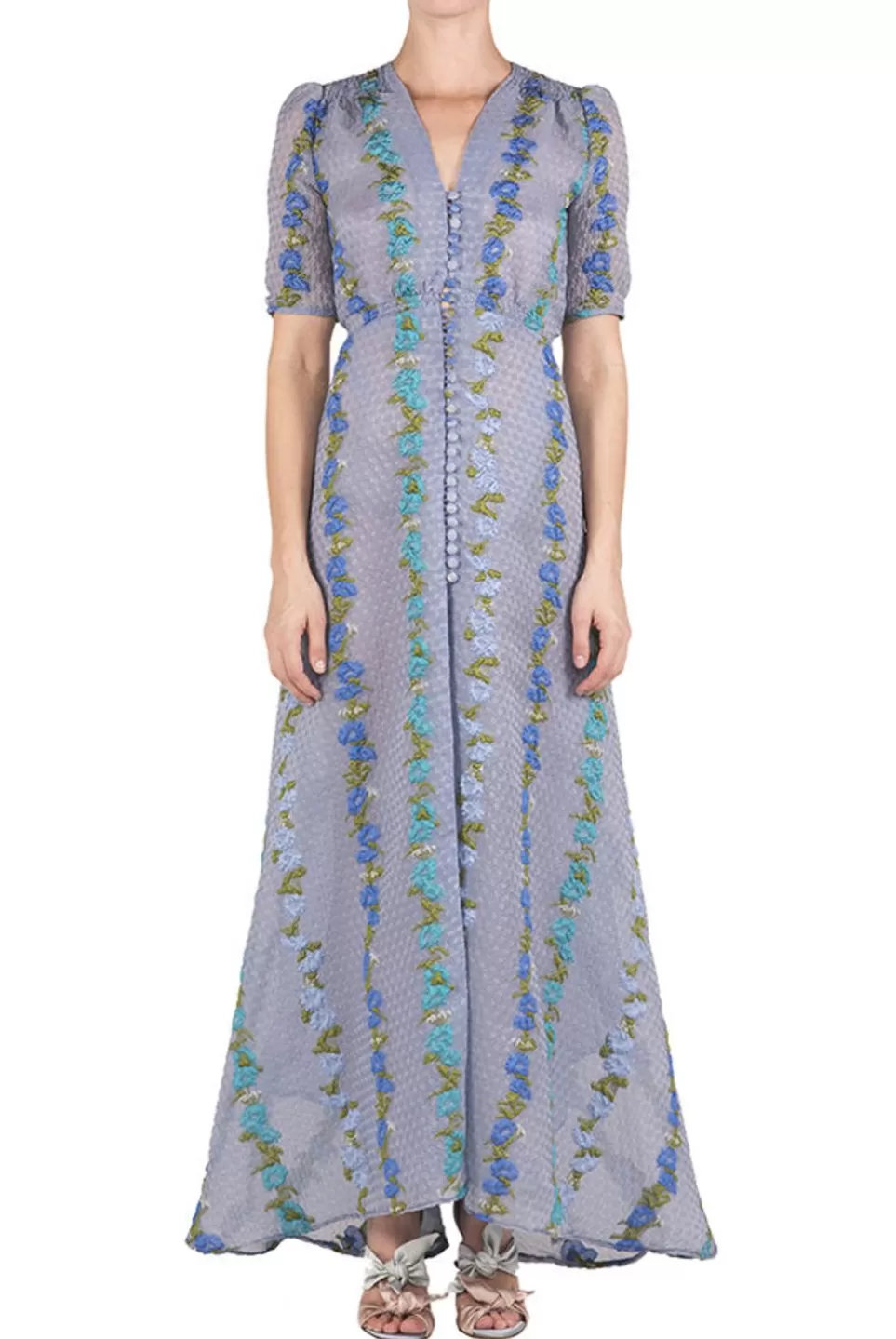 Dresses | Luisa Beccaria Floral Fil-Coupe Bottoncino