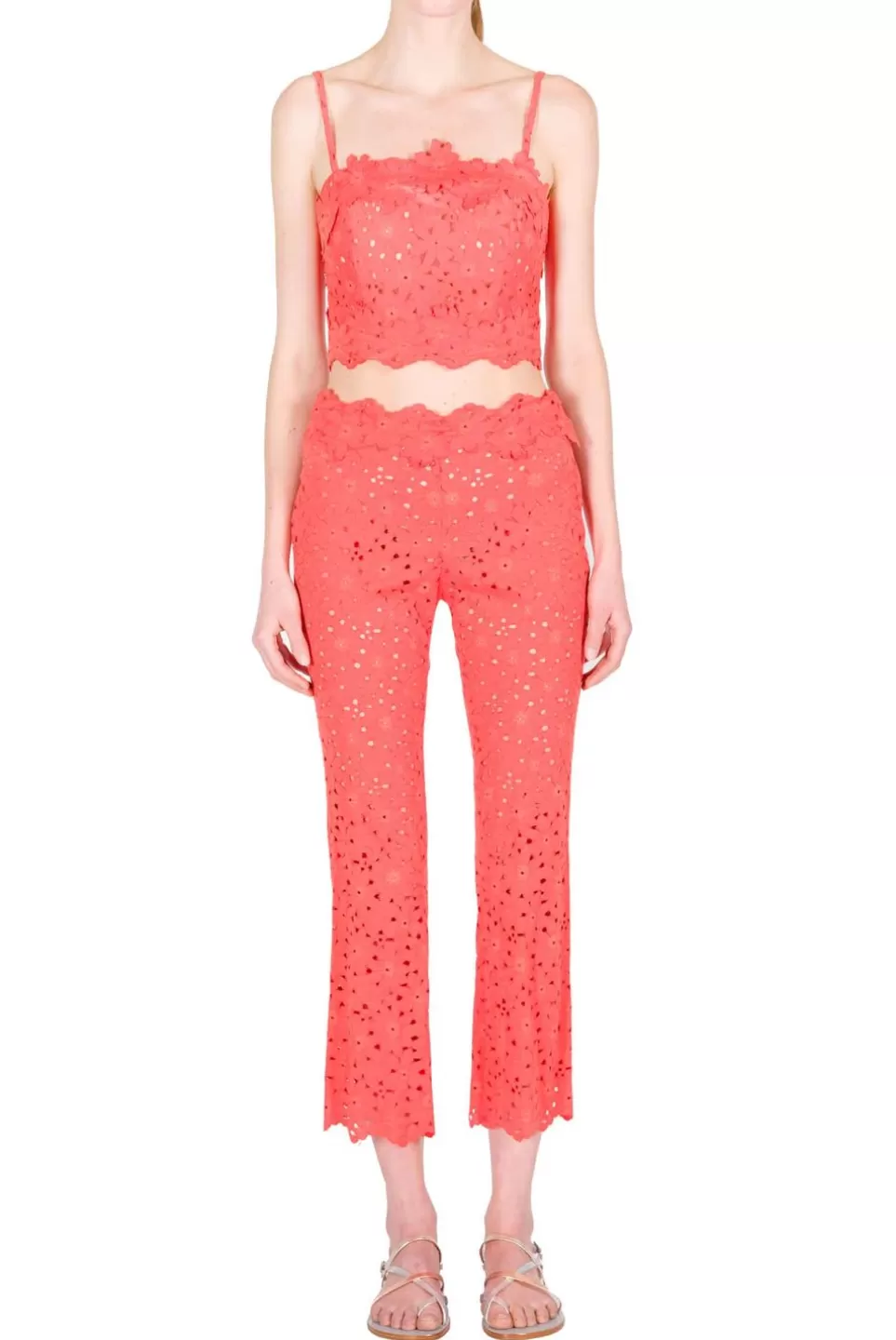 Trousers & Shorts | Luisa Beccaria Floral Lace Capri Pants