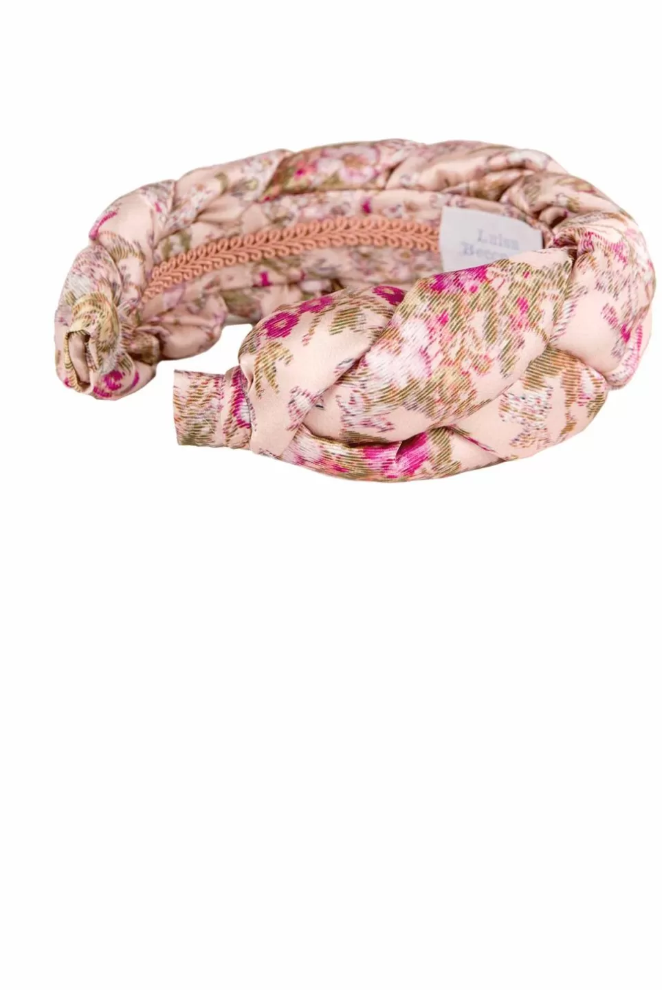 Headband | Luisa Beccaria Floral Pink Satin Braided Power Hairband