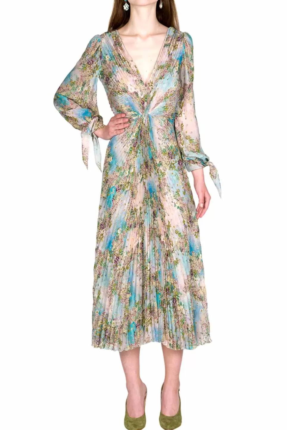 Dresses | Luisa Beccaria Floral Print Chiffon Dress