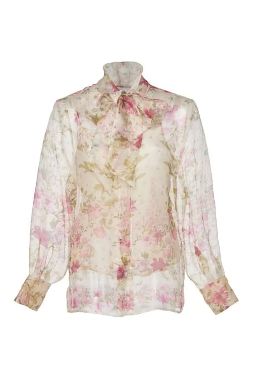 Tops & Blouses | Luisa Beccaria Floral Print Silk Organza Pussy Bow Blouse