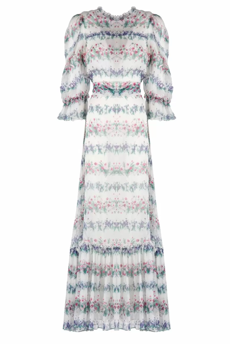 Dresses | Luisa Beccaria Floral Printed Chiffon Dress