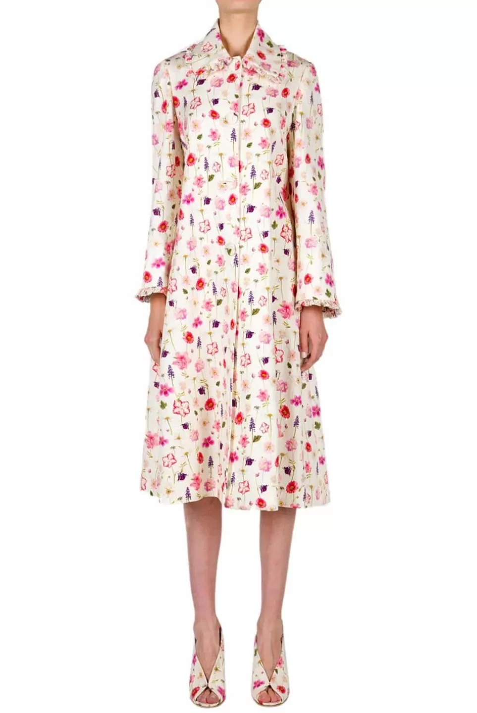 Jackets & Coats | Luisa Beccaria Floral Printed Cotton-Piquet Coat