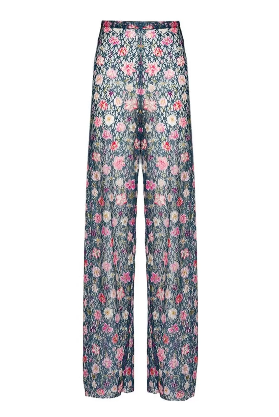 Trousers & Shorts | Luisa Beccaria Floral Printed Georgette High-Rise Flared Pants