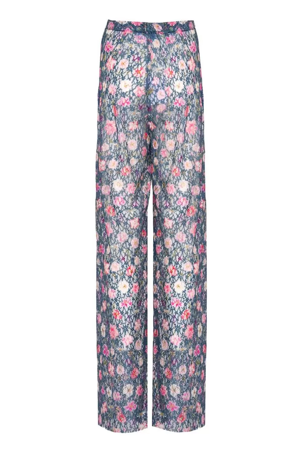 Trousers & Shorts | Luisa Beccaria Floral Printed Georgette High-Rise Flared Pants