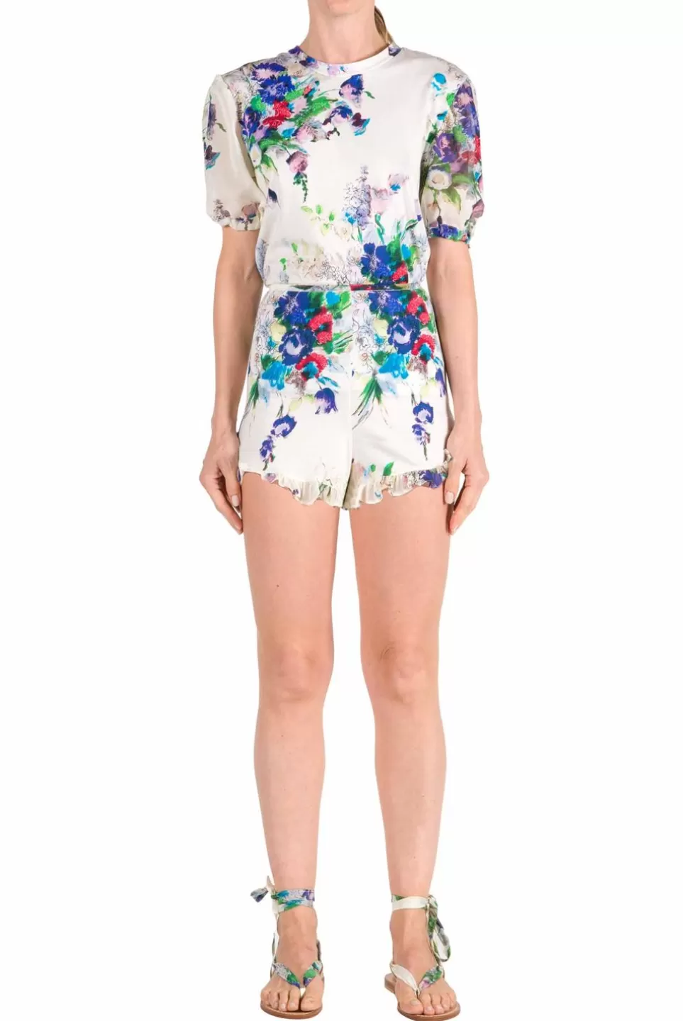 Trousers & Shorts | Luisa Beccaria Floral Printed Jersey Shorts