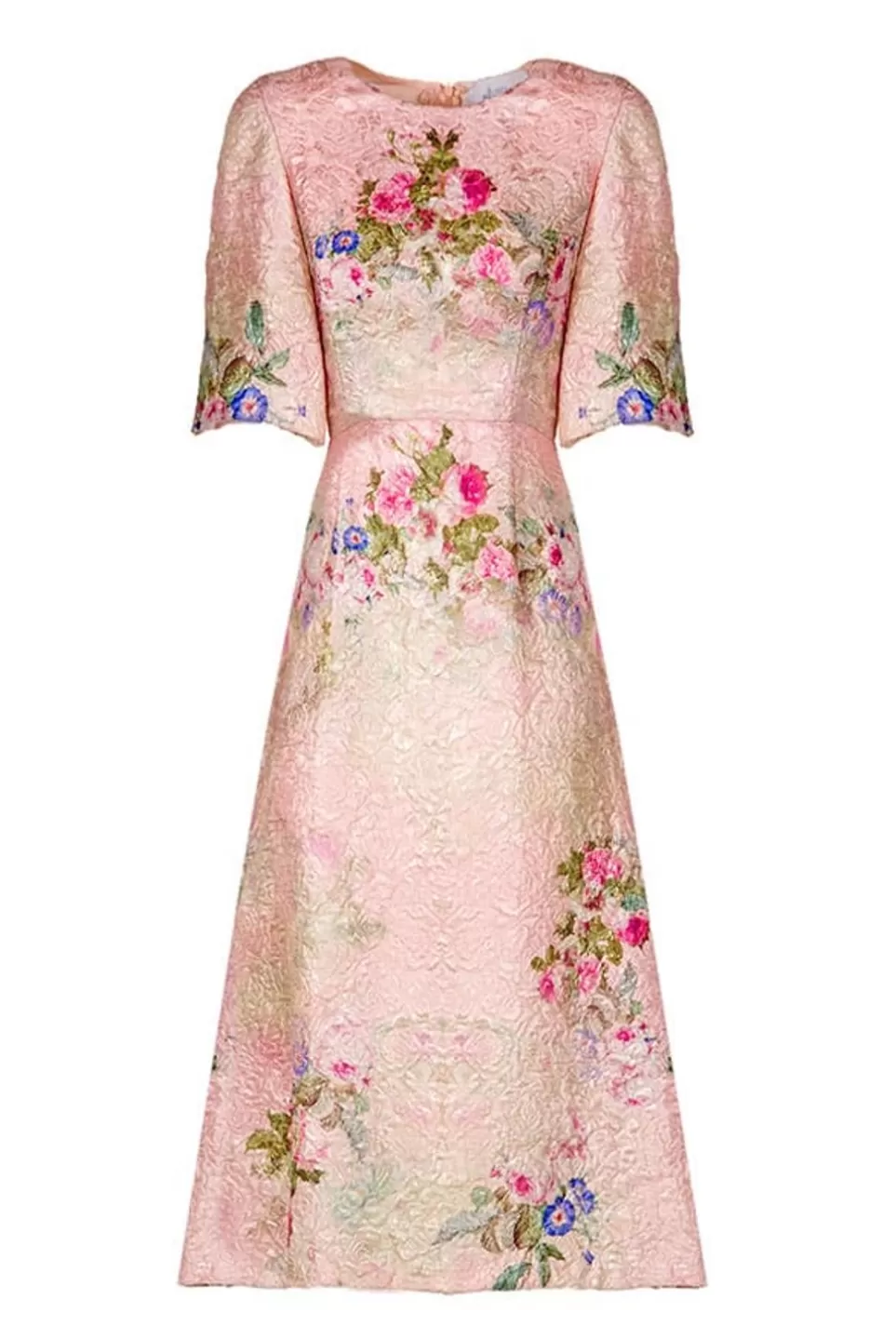 Dresses | Luisa Beccaria Floral Printed Silk Brocade Midi Dress