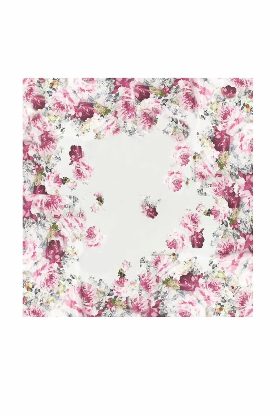 Scarf | Luisa Beccaria Floral Roses Printed Silk Scarf